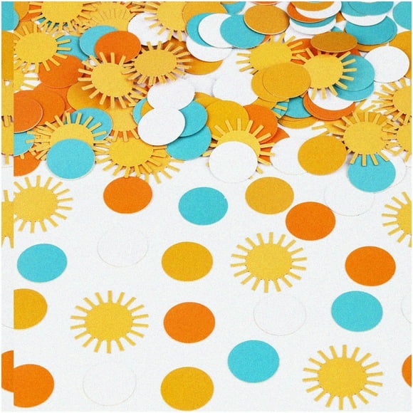 Sunshine Delight Baby Shower Décor Kit - 200PCS Boho Confettis Table Décor pour le Genre Révèlent & Baby Shower - Voici le Décor de Table de Fils