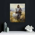 thumbnail image 4 of Lingy Framed Jesus and Lamb Canvas Wall Art Jesus Christ The Good Shepherd Picture Prints God Faith Poster Artwork Christian Home Bedroom Decoration, 4 of 4