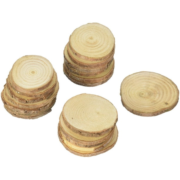 Super Z Outlet Mini Assorted Size Natural Color Tree Bark Wood Slices Round  Log Discs for Arts & Crafts, Home Hanging Decorations, Event Ornaments (5-8  cm, 20 Pieces) - Walmart.com