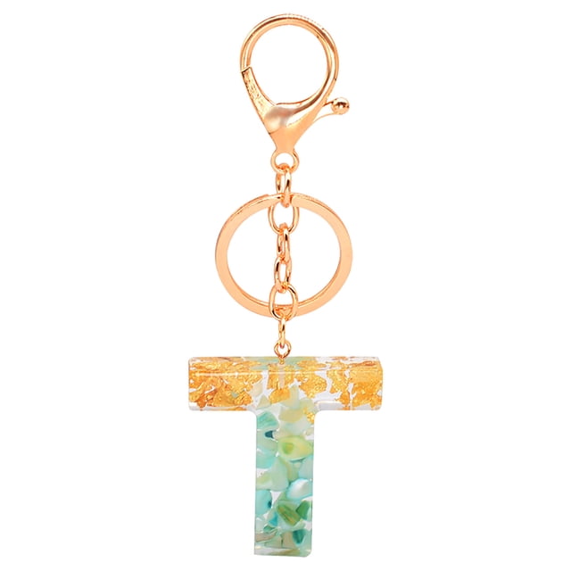 MKHSQHDG Today's Deals Personalized Resin Translucent Keychain Creative Letter Color Pendant Keychain