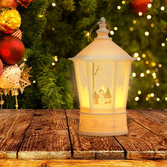 Decoración navideña iluminada con batería, incluye luces LED transparentes, farol colgante para árbol de Navidad, accesorios novedosos, luz para fiesta de Navidad, decoración del hogar