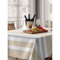 thumbnail image 6 of Beige Grey Stripe Table Cloth, Farmhouse Minimalist Striped Waterproof Tablecloth for Rectangle Tables, Reusable Washable Fabric Table Cover for Restaurant Kitchen Dining Tables 60"x102", 6 of 6