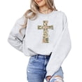thumbnail image 6 of Ink-Printed Image NOT Quilt - He Is Risen Cross Sweatshirt for Women Easter Pullover Gray Sweatshirt Adult Medium, 6 of 8