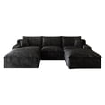 thumbnail image 6 of 106" Corduroy Modular Boneless Couch with Left Chaise & Ottoman, Upholstered Sectional Couches with Removable Cushion, No Assembly Required, Cloud Sofa for Living Room, 6 of 17