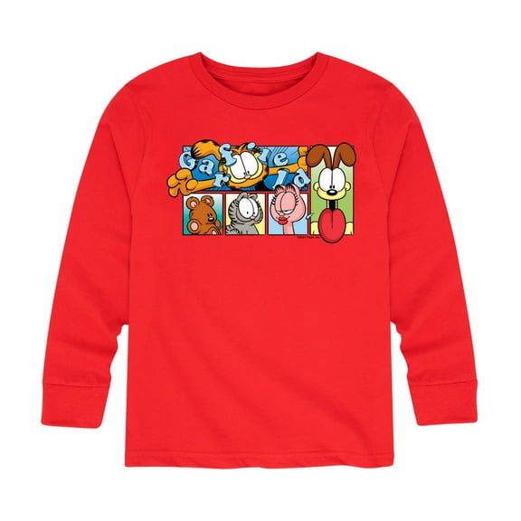 Garfield - Character Grid - Toddler And Youth Long Sleeve Graphic T-Shirt