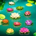 thumbnail image 6 of EP Artificial Lotus Flowers Water Lilies for Pond Pool, 10 Pcs Realistic Floating Foam Lotus Flowers with Lily Pads for Ponds,4"and 6"Large Lifelike Water Lilies for Fountain Garden Pond Decoration, 6 of 7