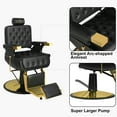 thumbnail image 2 of Hydraulic Barber Chair  with Foot Rest and Square Base 360 Degrees Rolling Swivel Hair Styling Chair, All Purpose Beauty Spa Equipment  Salon Chair Tattoo Chair Beauty Equipment (Black), 2 of 7