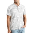 thumbnail image 2 of FRSASU Men's Casual Polo Shirts Short Sleeve Golf Quick Dry Print Performance Golf Collared T-Shirt White, 2 of 9