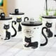 thumbnail image 3 of Taza De Cerámica De Café Té Con Cuchara Y Tapa Gatito Negro 300ml ModC, 3 of 3