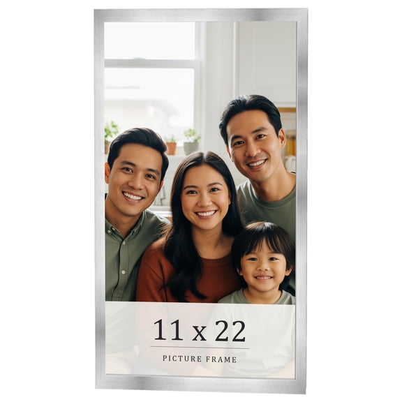 11x22 Frame Silver Real Wood Picture Frame Width 0.75 inches | Interior Frame Depth 0.5 inches |