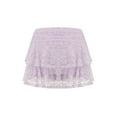 thumbnail image 2 of Qmyliery Womens Mini Skirt Lace Flower Low Waist A-Line Layered Ruffled Skirt for Daily Party Club, 2 of 9