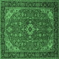 thumbnail image 1 of Ahgly Company Indoor Square Medallion Emerald Green Traditional Area Rugs, 5' Square, 1 of 4
