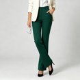 thumbnail image 5 of Women's Twill High Waisted Flare Dress Pants Business Casual Work office Bell Bootcut Trousers with Pockets Classic Elegant Bottoms Green, 5 of 6