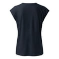 thumbnail image 4 of YEJIMAN Black Plus Size Tunic Tops For Women, Polyester,Spandex,cotton Cotton Tshirts For Women, Short Sleeves V Neck Plain Color Soft Loose Fitting Summer T Shirts Women, 4 of 5
