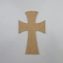 8"Decorative Wall Cross #64, Unfinished Wood Art Shape by Wooden Craft Cutouts, 1-4 Thickness