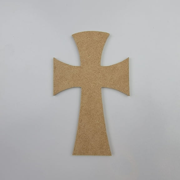 8"Decorative Wall Cross #64, Unfinished Wood Art Shape by Wooden Craft Cutouts, 1-4 Thickness