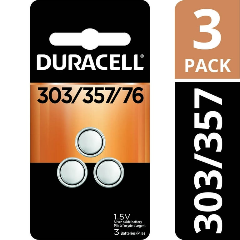 Duracell 1.5V Silver Oxide Battery, 303/357, 3 Pack 
