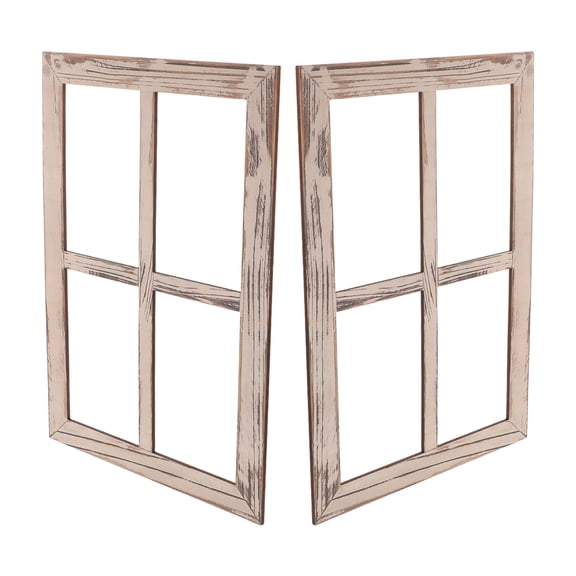 SWETRACE Vintage Wood Window Frame Wall Decor Rustic Farmhouse Style 2 Pieces
