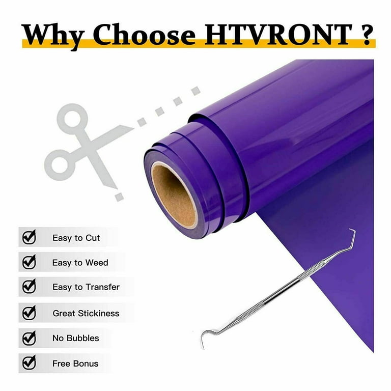 HTVRONT 12 inch x 15ft Heat Transfer Vinyl Black HTV Roll Iron on T-Shirts, Clothing and Textiles for Cricut, Size: 12 x 15ft