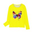 thumbnail image 4 of Ugoldhm Girls Shirts Casual Round Neck Long Sleeve Butterfly Printed Tops Fall Tunic Tees, 4 of 5