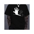 thumbnail image 1 of Loai Orientation, Rabbit Hand Shadow Graphic Print, Boutique 220g Thickened Cotton T-Shirt, Mens Fashion Casual Cotton T-Shirt, Short Sleeve Crew Neck T-Shirt, 1 of 3