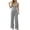 Gray, variant on Women's Business Casual 2 Piece Outfits Sleeveless Button Down V-Neck Peplum Suit Vest & Wide Leg Pants Work Office Formal Blazer Sets, S-XXXL