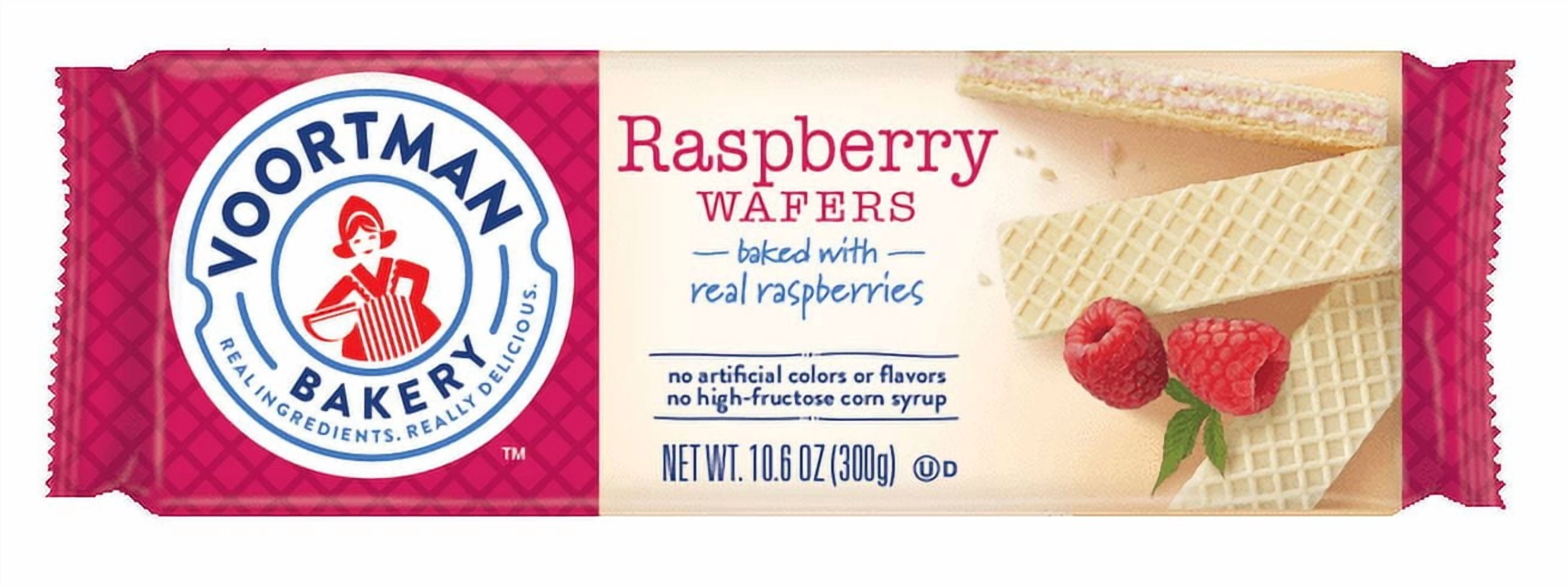 (4 pack) Voortman Raspberry Wafers, 10.6 oz (SINGLE Package - 1 Bag)