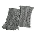 thumbnail image 2 of YVNAURA Knitted Lace Trim Boot Cuffs for Women Crochet Short Leg Warmers Soft Stretchy Lightweight Boot Topper Socks One Size Winter Fall Party Gift for Her, Grey,One Size, 2 of 5