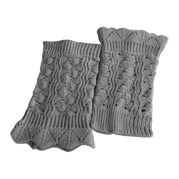 MVRLSH Fashion Crochet Solid Color Knitted Lace Trim Boot Cuffs Toppers Short Soft Leg Warmers 1 Pair Fall Fashion Must Haves Gray One Size