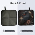 thumbnail image 2 of Crow Raven Flowers Gothic Black Foldable Seat Cushion for Bleachers, Stadium Seats, Camping & Outdoor Events, Portable Lightweight Pad with Carabiner, 2 of 6