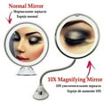 thumbnail image 3 of Espejo de maquillaje con luz LED y ventosa, giratorio 360 grados, cuello de cisne flexible, espejo de aumento 10X, ideal para viajes y baño en casa., 3 of 8