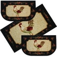 thumbnail image 4 of Kashi Home Kitchen Rug, Printed Area Rug, Durable Floor, Door Mat, Farmhouse Non-Slip Carpet Latex Backing Beautiful Design Rooster 3pc Set (2 18x30 D Shape & 1 20x40), 4 of 5