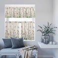 thumbnail image 6 of 3 Piece Kitchen Curtains and Valances Set Flower Floral Cafe Curtains 24 Inch Length Blue Pink Daisy Botanical Countryside Valance & Tier Curtain for Living Room Bedroom Window 54"x18"+27"x24"*2, 6 of 6