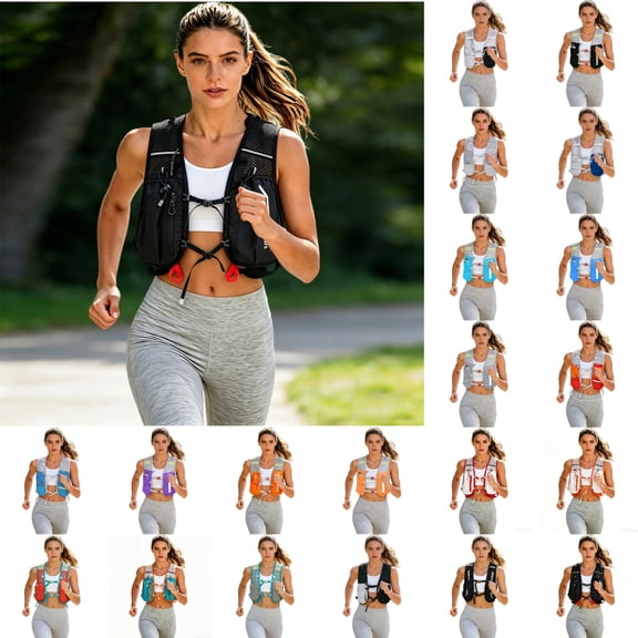 Running Hydration Vest - Lightweight Insulated Hydration Backpack Adjustable Chest Straps and Reflective Water Backpack for Running Marathon Hiking Cycling