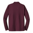 thumbnail image 2 of Mens Long Sleeve Polyester Micropique Sport-Wick Polo Shirt Maroon Small, 2 of 8
