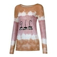 thumbnail image 4 of Hauts d'Été pour Femmes, T-Shirt à Col Rond Patchwork Imprimé, Blouse Décontractée, Grande Taille, en Liquidation, 4 of 7