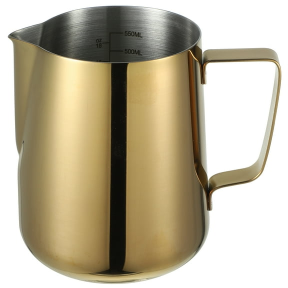 DINHEAROM 1Pack 12.5X11X9Cm Milk Frothing Pitcher Jug 304 Stainless Steel for Professionals