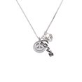 thumbnail image 2 of Delight Jewelry Silvertone Peace Sign - Round Seal - Love and Lock Charm Necklace, 18"+1", 2 of 4