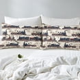 thumbnail image 3 of Erosebridal Vintage Steam Engine Fitted Sheet Twin, Retro Railway Train Bedding Set Twin Size, Teens, 3 of 6