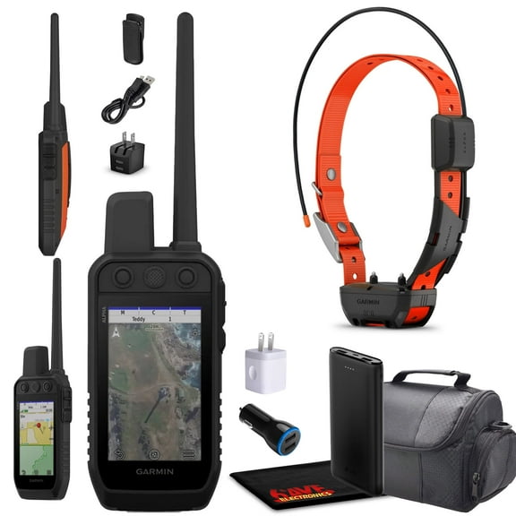 Garmin Alpha 300 Handheld Advanced Tracking and Training System For Hunting Dog Bundle with Garmin Alpha TT25 Tracking Collar For Dogs with GPS   Portable Charger and Field Bag and More