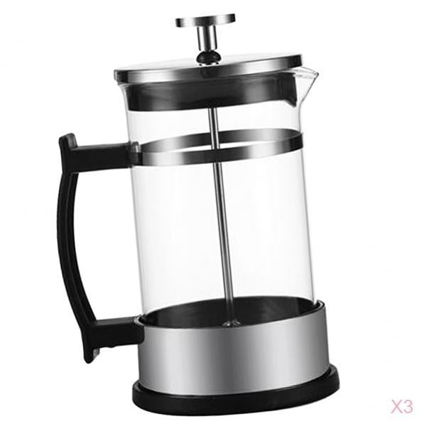 Abbracc 3 Pcs Cafetière Française Classique en Acier Inoxydable 350ml