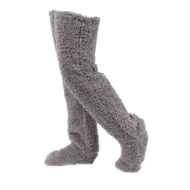 Pantimedias Poliéster Calentador de piernas Invierno Rodilla alta Protector de piernas largo Calcetín Legging, Gris Inevent AP001410-02