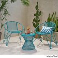 thumbnail image 3 of Noble House Erikson Ensemble de Conversation en Fer 3 Pcs pour Extérieur en Bleu Mat, 3 of 10