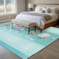 thumbnail image 4 of Large Area Rugs for Living Room Bedroom, Teal Summer Coastal 6'x9' Rug Washable Carpet Runner Indoor Outdoor, Modern Ocean Waves Starfish Shell Non Slip Floor Mats Rug for Kitchen, Playroom, 4 of 8