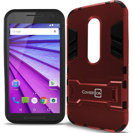 CoverON Motorola Moto G 3rd Gen (2015) Case, Shadow Armor Series Hybrid Kickstand Phone (Best Moto G 3rd Gen Case)