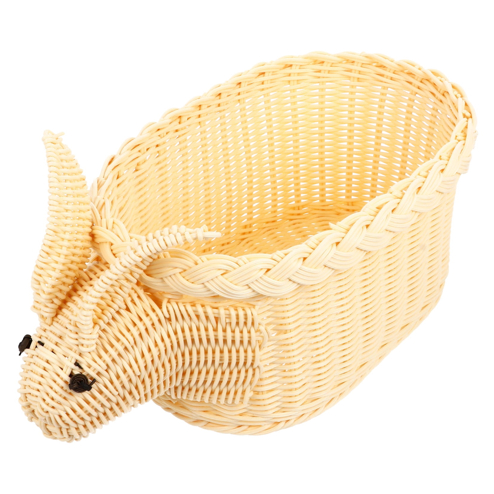 HOOWIFFY Rattan Weaving Storage Baskets Beige 36x21x15cm for Easter Use 1Pack