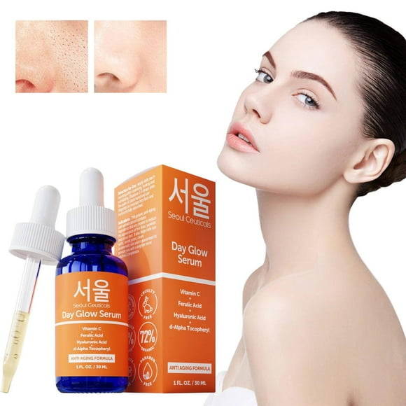 SeoulCeuticals Korean Skin Care 20% Vitamin C Hyaluronic Acid Serum + CE Ferulic Acid - Potent Anti Aging, Anti Wrinkle Korean Beauty 1oz