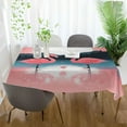 thumbnail image 6 of Pink Flamingos Rectangle Tablecloth Waterproof Polyester Table Clothative Stain Resistant & Wrinkle Resistant Washable Table Cover for Dining Table/Party/Camping 60x120 Inch Decor Gift, 6 of 7