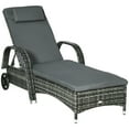 thumbnail image 2 of Outsunny Steel Comfortable Design and Adjustable Backrest Sun Bathing Chair Mixed Gray, 2 of 9