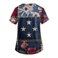 thumbnail image 4 of AHMOMEI 250 Anniversary USA Shirt Womens Scrubs Tops for Women Red White and Blue Women's Nurse Uniform with Pocket S-5XL Plus Size Women Scrub Top, 4 of 4